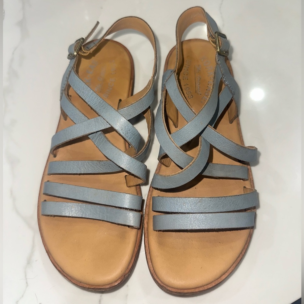 Kork-Ease Light Blue Strappy Sandals